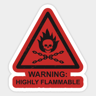 Warning: Highly Flammable Sticker